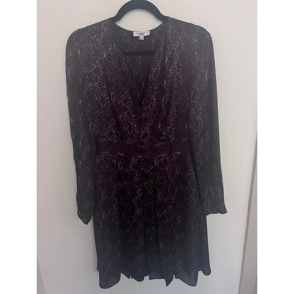 Equipment Long Sleeve Dress Size 4 Purple Snake Print Lightweight